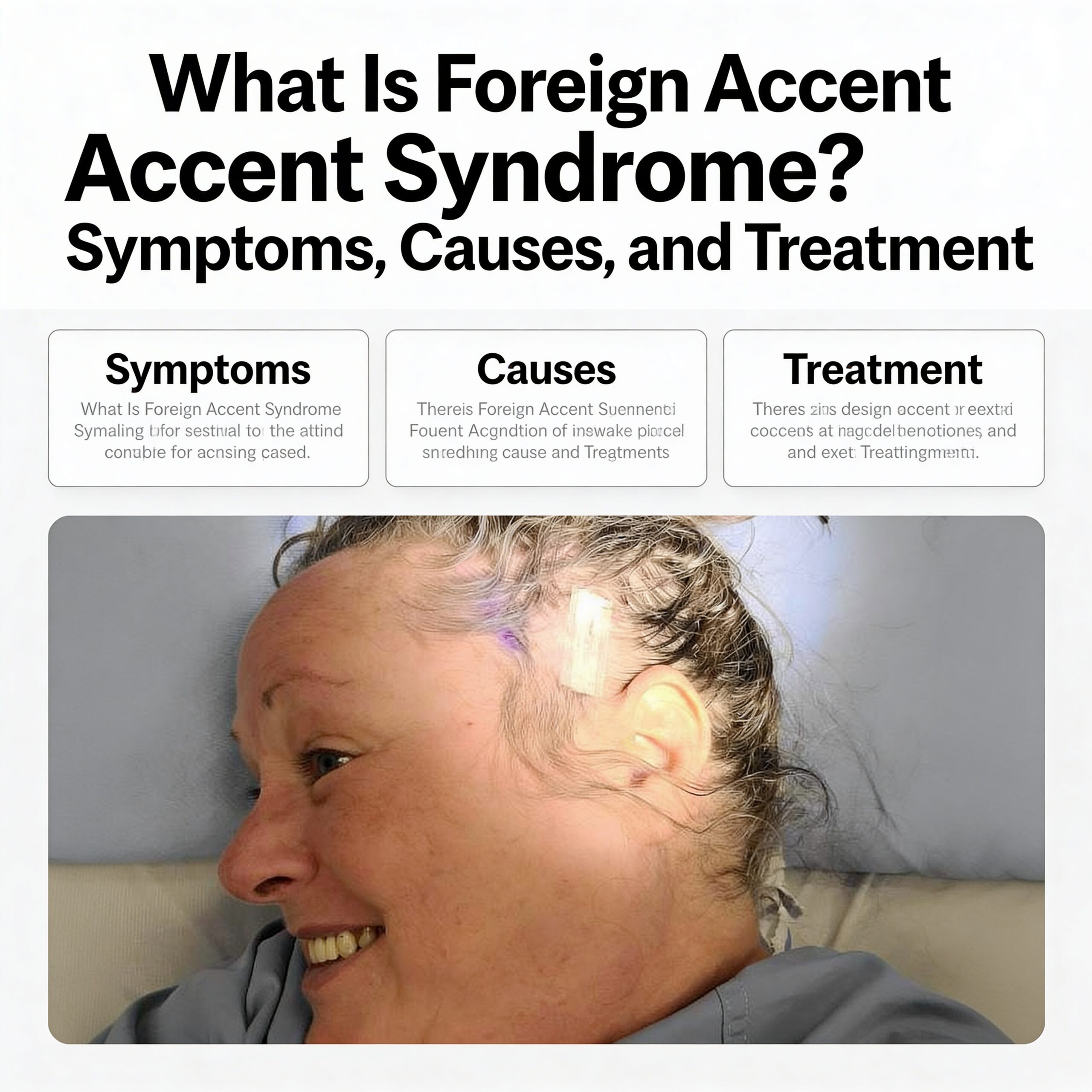 Person speaking with a foreign accent after neurological disorder